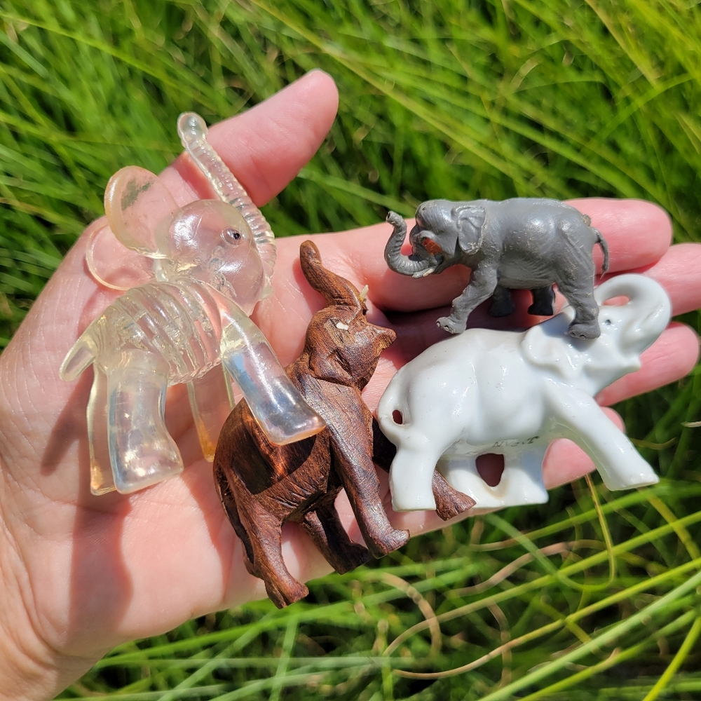 4 Cute Vintage Mini Elephants ~ Hong Kong ~ Japan